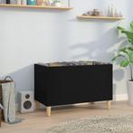 vidaXL Platenkast 74,5x38x48 cm bewerkt hout zwart, Huis en Inrichting, Woonaccessoires | Cd- en Dvd-rekken, Verzenden, Nieuw