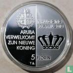 Aruba 5 florin 2013 (PROOF) Investituur van Koning Wille..., Postzegels en Munten, Munten | Nederland, Verzenden, Losse munt, Goud