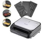 Sandwichmaker 3in1 Zwart/Zilver 1000W (Kook-Bakplaten), Verzenden, Nieuw