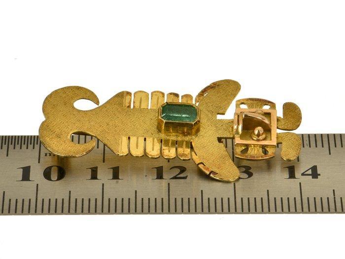 Hanger - 18 karaat Geel goud Smaragd, Sieraden, Tassen en Uiterlijk, Antieke sieraden