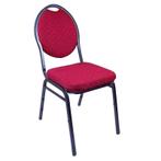 Banketstoel | STACKCHAIR | Stof/Metaal | Red | Grijs Frame |, Verzenden, Nieuw in verpakking