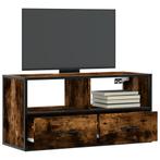 vidaXL Tv-meubel 80x31x39,5cm bewerkt hout metaal gerookt, Huis en Inrichting, Kasten | Televisiemeubels, Verzenden, Nieuw, Overige houtsoorten