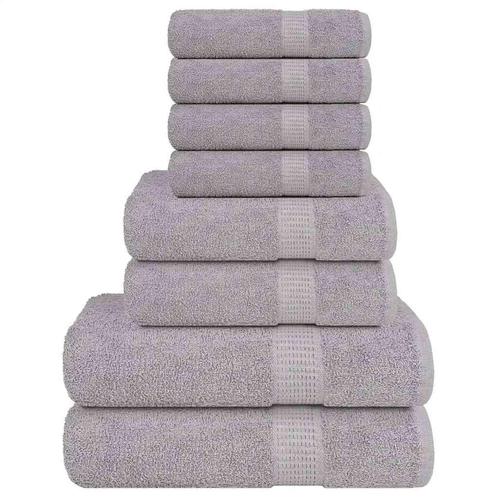 vidaXL 8-delige Handdoekenset 360 g/m² 100% katoen grijs, Huis en Inrichting, Badkamer | Badtextiel en Accessoires, Grijs, Nieuw