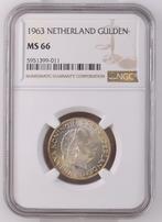 Koningin Juliana zilveren 1 gulden 1963 MS66 NGC, 1 gulden, Koningin Juliana, Verzenden, Zilver