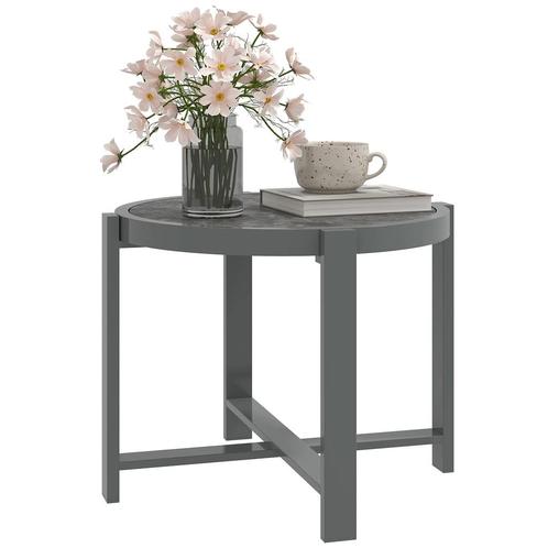 TRUUSK Bijzettafel Tuintafel Rond Weerbestendig Aluminium Ba, Tuin en Terras, Overige Tuin en Terras, Nieuw, Verzenden
