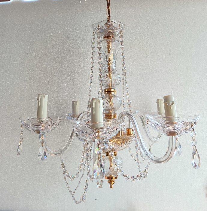 Plafondlamp - Kristal, Messing, Metaal - Kristallen spin, Antiek en Kunst, Curiosa en Brocante