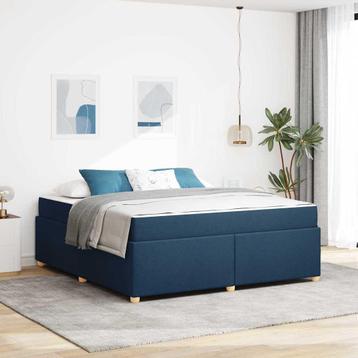 vidaXL Bedframe met matras Blauw 180 x 200 cm Stof beschikbaar voor biedingen