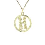 Gouden hanger sterrenbeeld tweeling 14 karaat, Sieraden, Tassen en Uiterlijk, Kettinghangers, Verzenden, Zo goed als nieuw, Goud