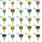 Actie tulp tulpen 33cm bundel fuchsia/wit/purple f06 /, Ophalen of Verzenden, Nieuw