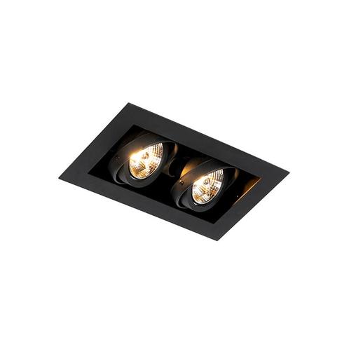 Moderne inbouwspot zwart 2-lichts verstelbaar - Oneon 70, Huis en Inrichting, Lampen | Spots, Nieuw, Overige materialen
