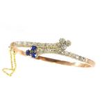 Armband - 18 karaat Roségoud, Zilver Saffier - Diamant -, Nieuw