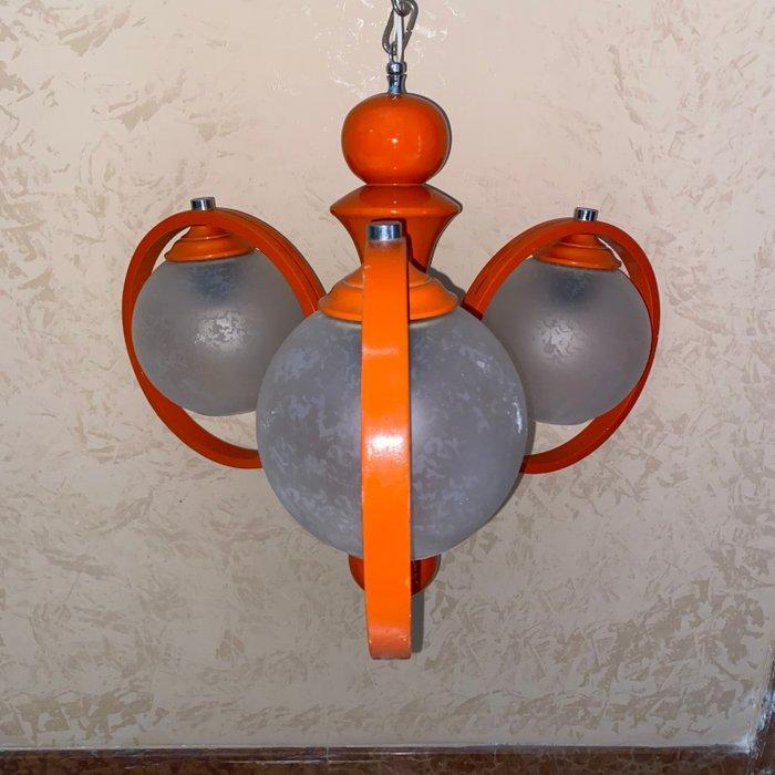 Kroonluchter - Hout, Glas - Anni 60 Atomic, Antiek en Kunst, Curiosa en Brocante