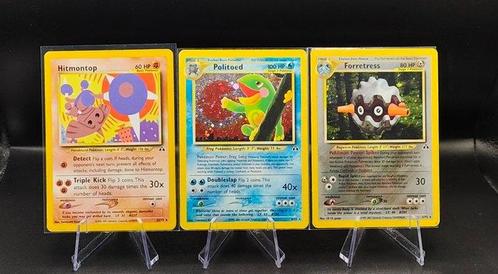 WOTC Pokémon - 3 Card - Neo Discovery - ENG - Politoed Holo, Hobby en Vrije tijd, Verzamelkaartspellen | Pokémon