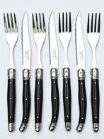 Laguiole - 6x Forks & 6x knives - Black - style de -