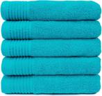 The One 450 gr Handdoeken Turquoise 5 stuks 50x100cm, Huis en Inrichting, Verzenden, Nieuw