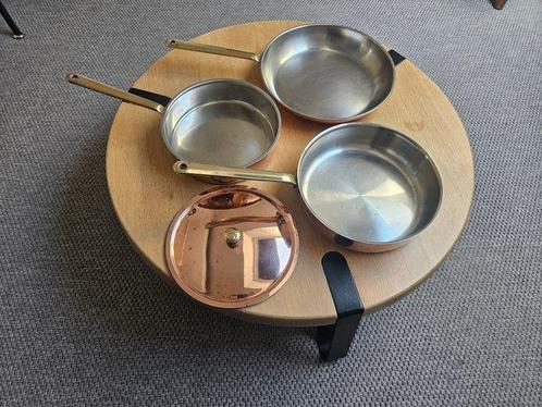 Spring Culinox Zwitserland - Pan (4) - Koper, Staal - 3, Antiek en Kunst, Antiek | Keukenbenodigdheden