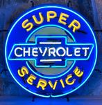 Chevrolet Super Service Neon Verlichting 65 x 65 cm, Ophalen, Gebruikt