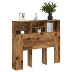 vidaXL Hoofdbordkast 120x19x103,5 cm bewerkt hout oud, Verzenden, Nieuw, Bruin, Hout