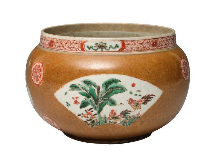 Kangxi (1662-1722) - Jardinière - Pauwogen, Peonieën,, Antiek en Kunst, Antiek | Overige Antiek