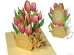 Tulpen in vaas bloemen pop-up kaart, Nieuw, Verzenden