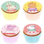 Cupcake Decoratie Sheets Peppa Pig Ø5,3cm 12st., Hobby en Vrije tijd, Taarten en Cupcakes maken, Verzenden, Nieuw