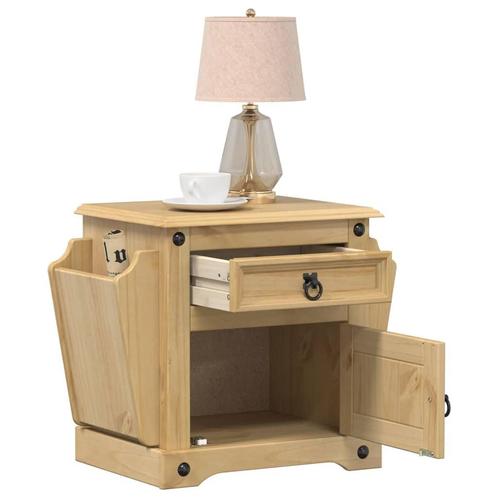 vidaXL Nachtkastje Corona 45x35x47,5 cm massief grenenhout, Huis en Inrichting, Slaapkamer | Nachtkastjes, Nieuw, Hout, Verzenden