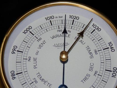 Fraai Nautische Jaeger Barometer Marine barometer - Glas,, Antiek en Kunst, Curiosa en Brocante
