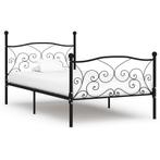 vidaXL Bedframe met lattenbodem metaal zwart 90x200 cm, 90 cm, Eenpersoons, Verzenden, Zwart