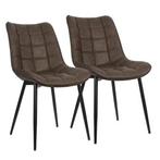 Set van 2 Eetkamerstoelen – Kunstleer met Metalen Poten, Huis en Inrichting, Stoelen, Verzenden, Nieuw