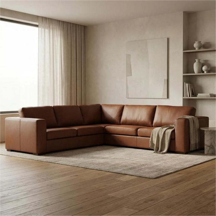 Hoekbank Flow - 2,5 zits arm links + hoek + 3 zits arm, Huis en Inrichting, Banken | Bankstellen, Rechte bank, Nieuw, Leer, Ophalen of Verzenden