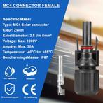 MC4 Solar Connector - Zonnepaneel Stekker - Female -, Doe-het-zelf en Verbouw, Elektra en Kabels, Verzenden, Nieuw