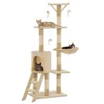 vidaXL Kattenkrabpaal met sisal krabpalen 138 cm beige, Dieren en Toebehoren, Katten-accessoires, Verzenden, Nieuw