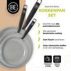 2dekans | BE Living 3-delige Koekenpannenset - Ø 20, 24 & 28, Ophalen of Verzenden, Zo goed als nieuw
