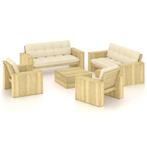 vidaXL 5-delige Loungeset met kussens geïmpregneerd, Verzenden, Nieuw, Loungeset