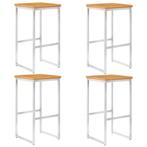 vidaXL Barstoelen 4 st massief acaciahout en roestvrij staal, Tuin en Terras, Tuinstoelen, Verzenden, Nieuw, Hout