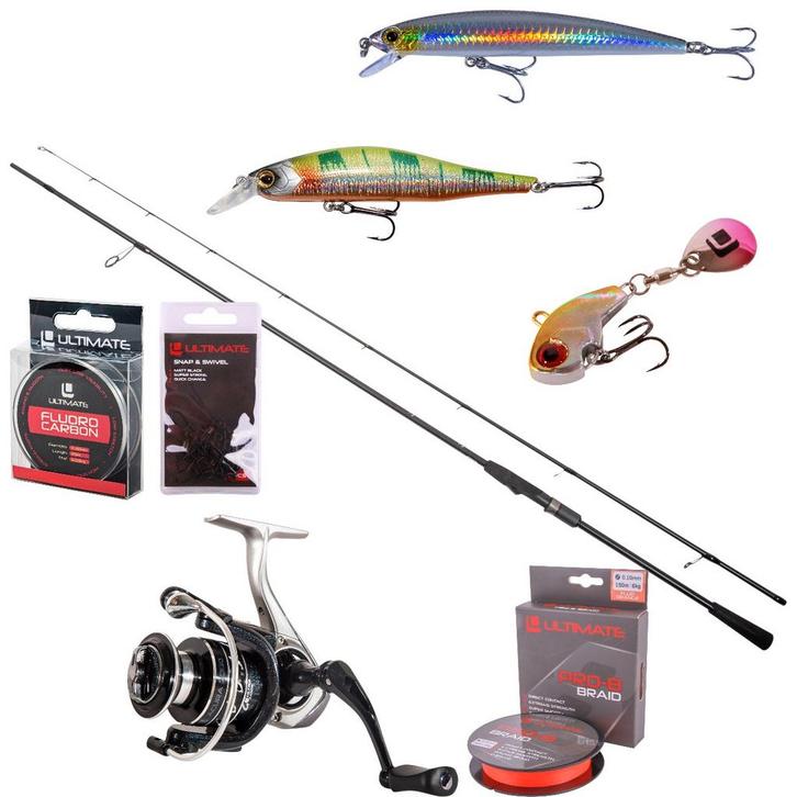 Ultimate Chikara Black Spin Roofblei Hengelset 2.70m 7-28g, Watersport en Boten, Hengelsport | Algemeen, Nieuw, Verzenden