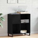 vidaXL Platenkast met plank Zwart eiken 85 x 38 x 89 cm, Huis en Inrichting, Woonaccessoires | Cd- en Dvd-rekken, Verzenden, Nieuw