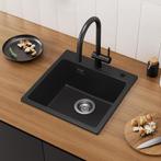 Spoelbak - Wasbak - Gootsteen - 45x45 cm - Zwart - CECIPA, Verzenden, Zo goed als nieuw