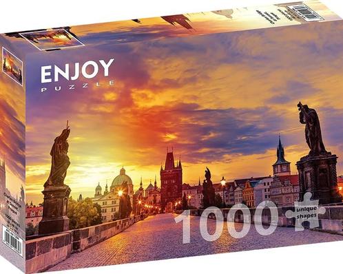 Charles Bridge at Sunset - Prague Puzzel (1000 stukjes) |, Hobby en Vrije tijd, Denksport en Puzzels, Nieuw, Verzenden