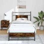 vidaXL Bedframe zonder matras hout gerookt eikenkleurig, Eenpersoons, Bruin, Verzenden, Nieuw