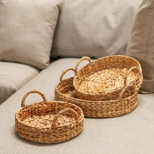 Decoratief dienblad MATAHARI gemaakt van waterhyacint (3 mat, Huis en Inrichting, Woonaccessoires | Wanddecoraties, Nieuw, Verzenden