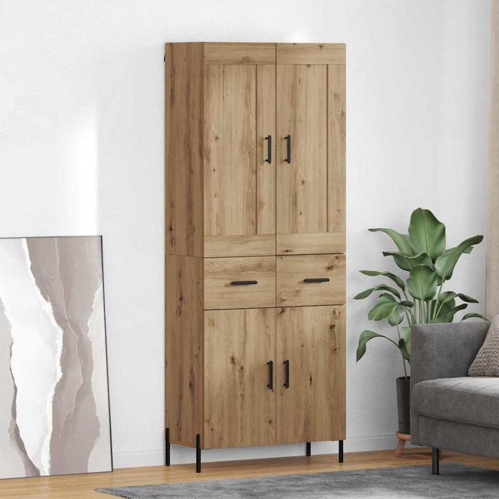 vidaXL buffetkast met lade 2 pcs Artisan Eiken Bewerkt hout, Huis en Inrichting, Kasten | Buffetkasten, Nieuw, Minder dan 50 cm