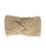 Haarband Twist Fluffy Knitted 12cm Beige, Verzenden, Nieuw