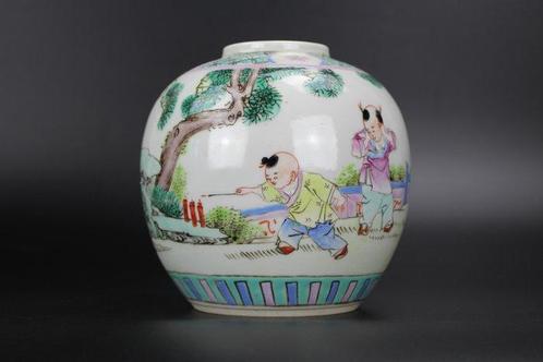 Pot - Porselein - Republic jar Famille rose, Antiek en Kunst, Antiek | Overige Antiek