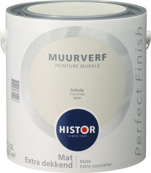 Histor Perfect Finish Muurverf Mat - Schelp 6910 - 2,5 Liter, Doe-het-zelf en Verbouw, Verf, Beits en Lak, Verzenden