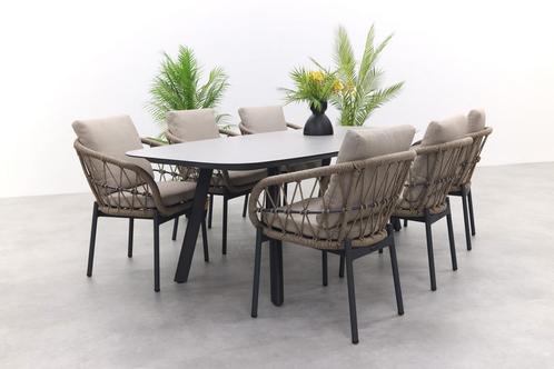 Vdgarde Julia/Manolo Deens ovale tuinset - 240x103 cm. -, Tuin en Terras, Tuinsets en Loungesets, Tuinset, Nieuw, Overige materialen