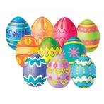 10x stuks wanddecoratie paaseieren van karton 12 cm - Paas.., Ophalen of Verzenden, Nieuw