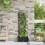 vidaXL Plantenbak met latwerk 40x40x125,5 cm zwart, Verzenden, Nieuw, Minder dan 60 cm