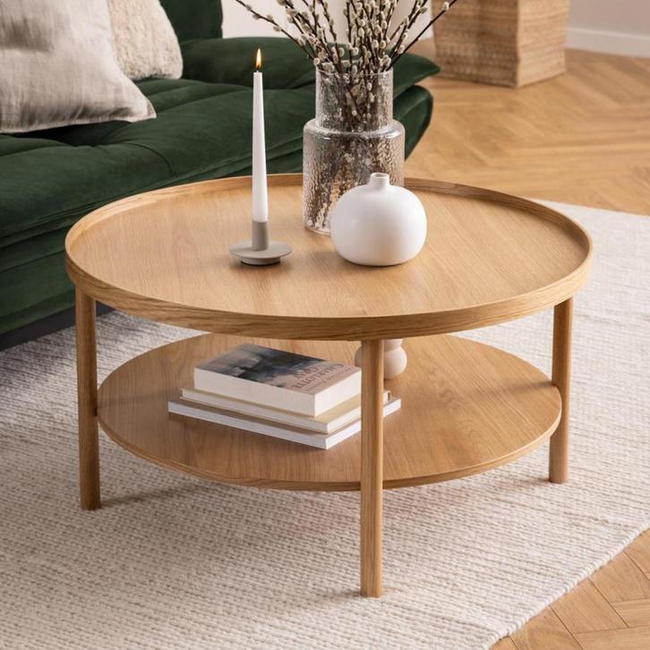 *WOONWINKEL* Ronde Salontafel Eiken, Huis en Inrichting, Tafels | Salontafels, Nieuw, Verzenden