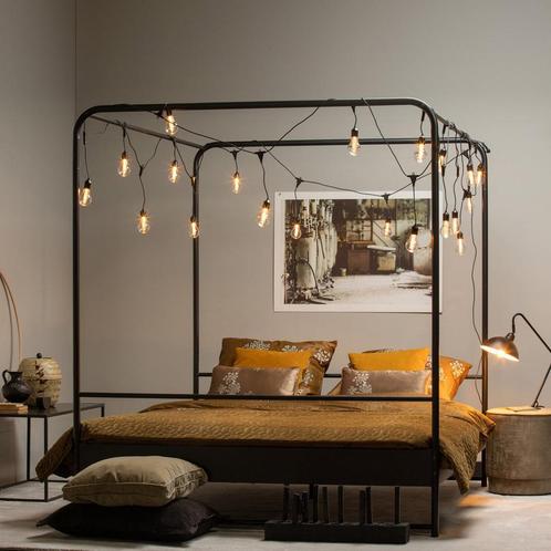 *WOONWINKEL* Vtwonen Bunk Hemelbed Van Metaal, Huis en Inrichting, Slaapkamer | Bedden, Zwart, Nieuw, Verzenden